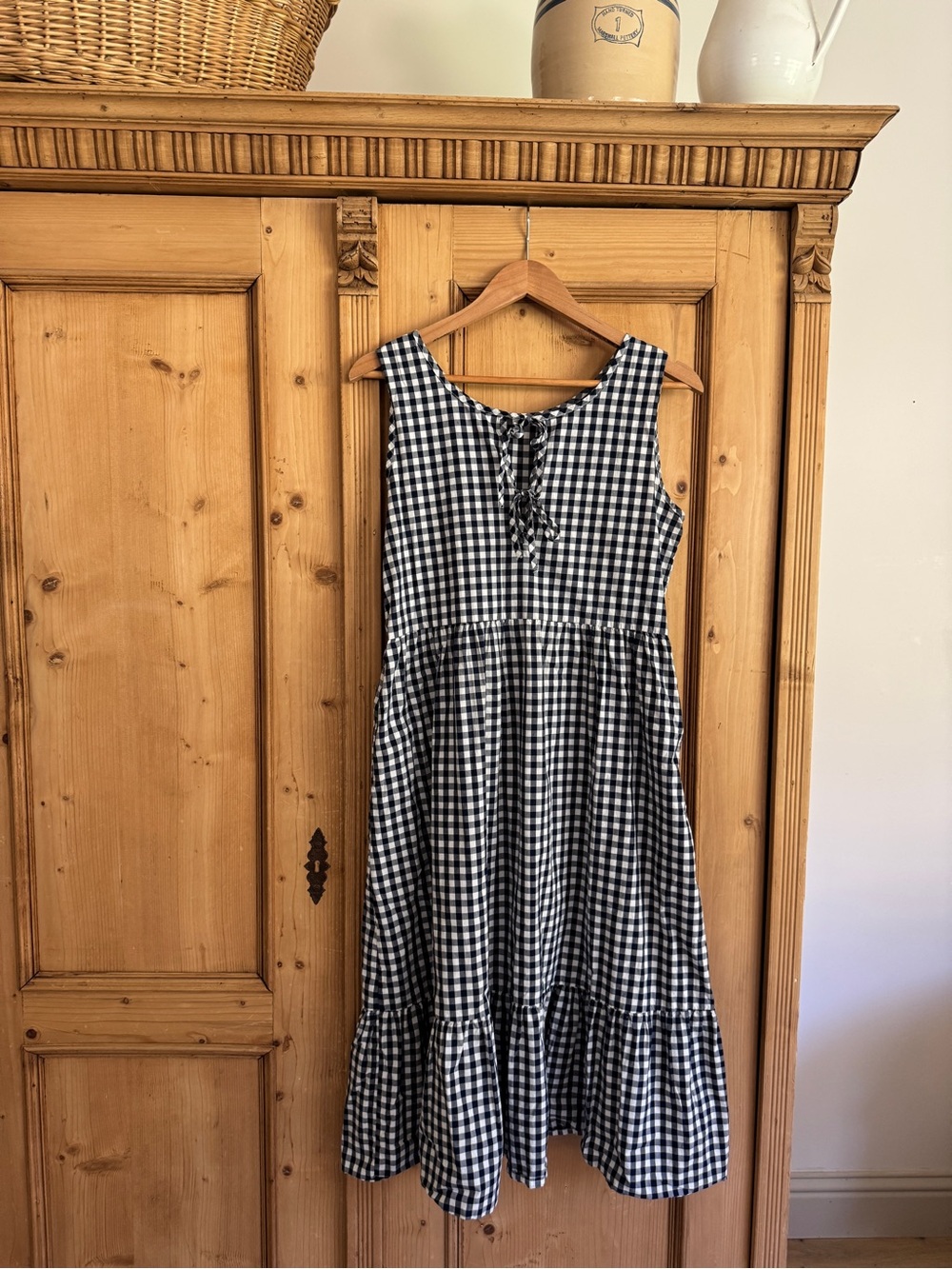 Tradlands Black and White Gingham Midi Dress